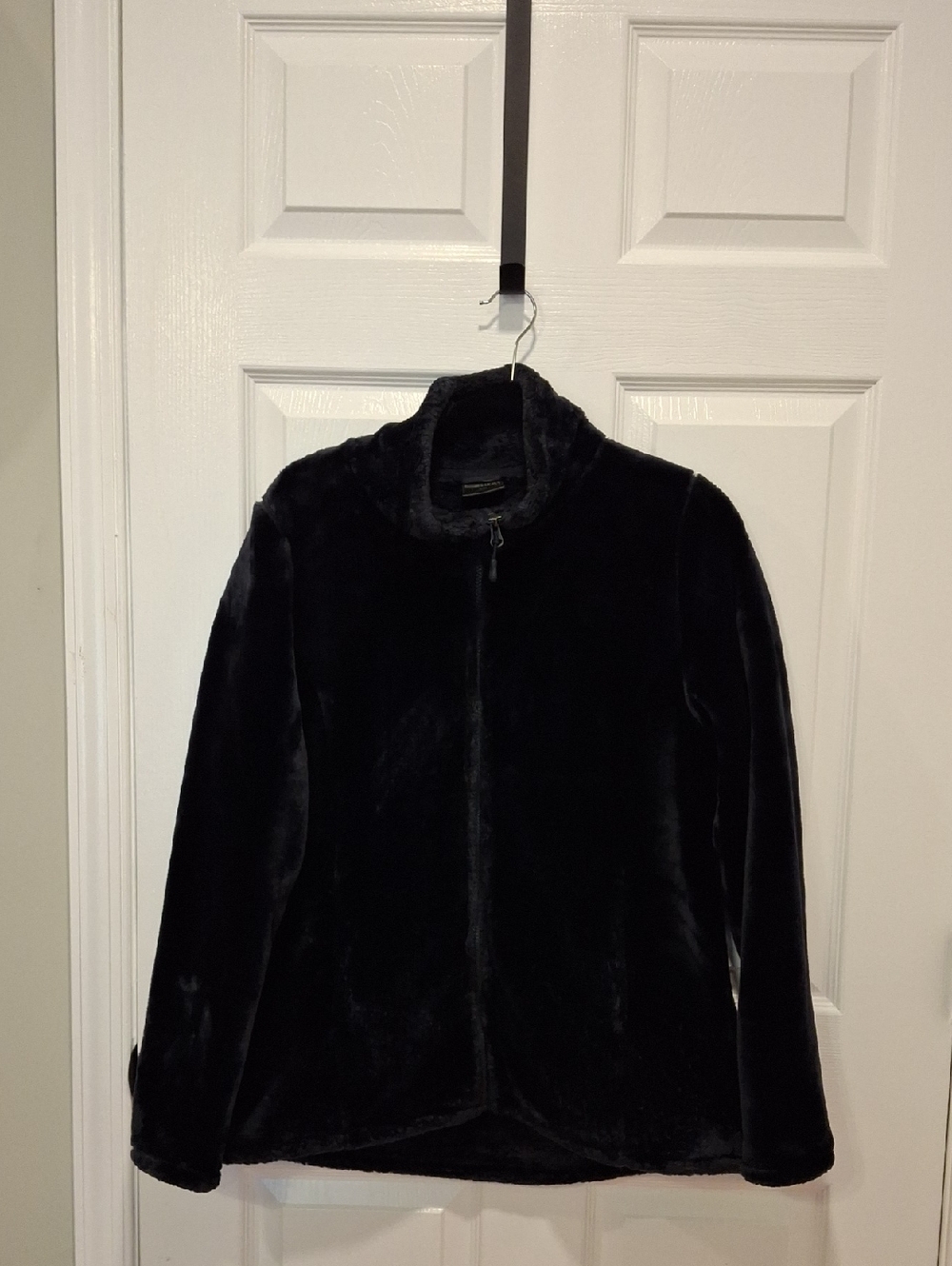 32 Degrees Black Faux Fur Zip-Front Teddy Jacket